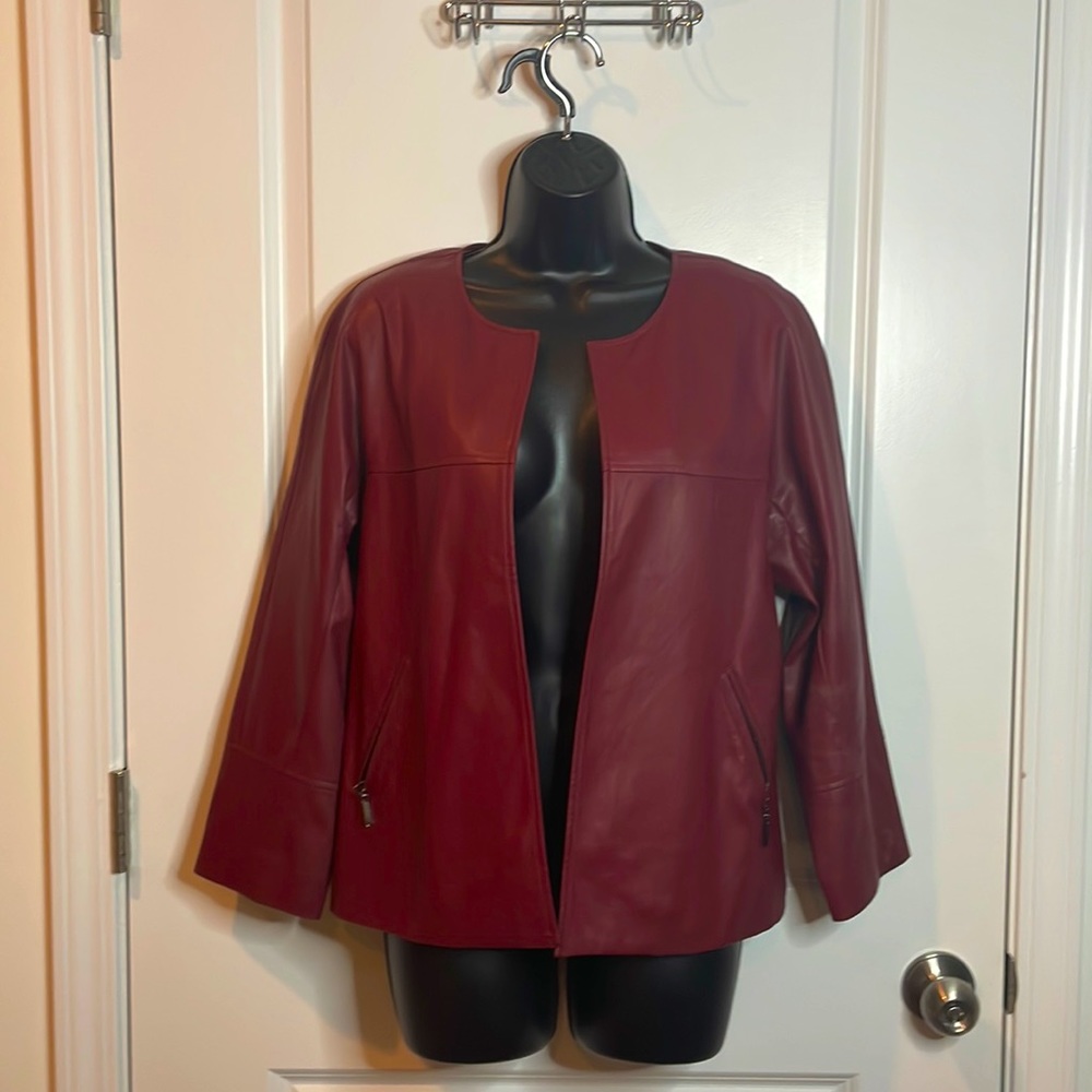 Chico’s faux leather jacket